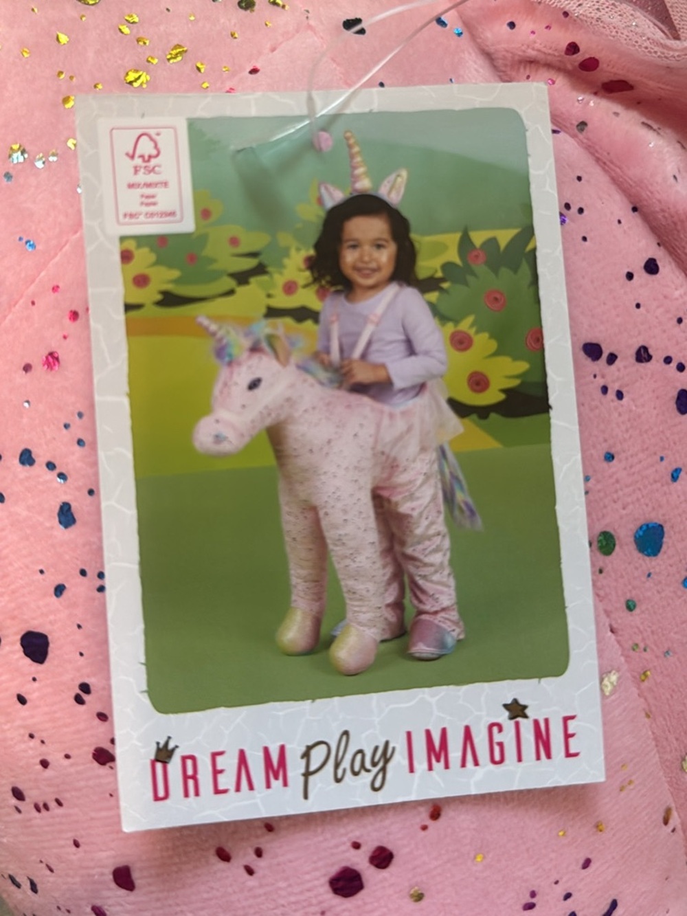 Unicorn Ride-On Costume in Pastel Pink